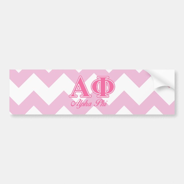 Alpha Phi Pink Letters Bumper Sticker (Front)