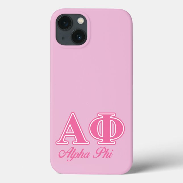 Alpha Phi Pink Letters Case-Mate iPhone Case (Back)