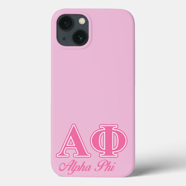 Alpha Phi Pink Letters Case-Mate iPhone Case (Back)