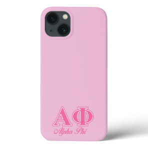 Alpha Phi Pink Letters iPhone 13 Case