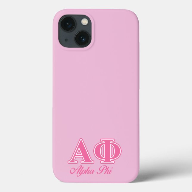 Alpha Phi Pink Letters Case-Mate iPhone Case (Back)