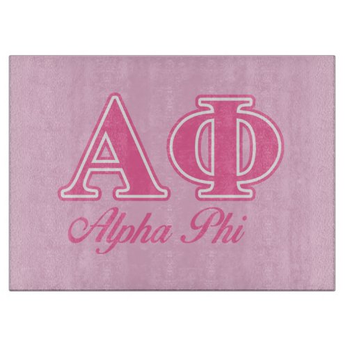 Alpha Phi Pink Letters Cutting Board