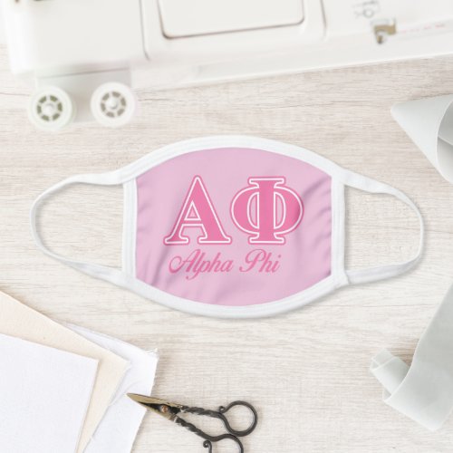 Alpha Phi Pink Letters Face Mask