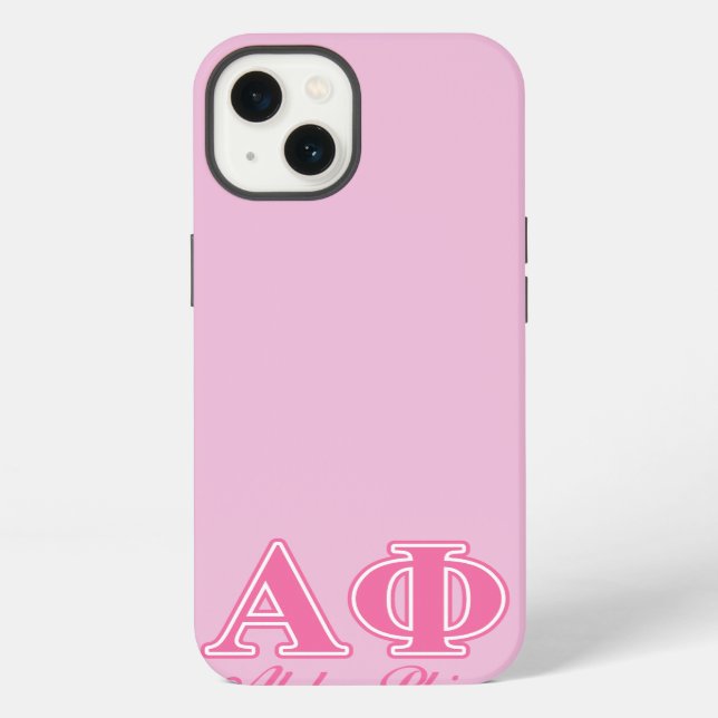 Alpha Phi Pink Letters Iphone Case (Back)