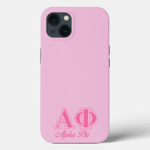 Alpha Phi Pink Letters iPhone 13 Case