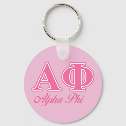 Alpha Phi Pink Letters Keychain