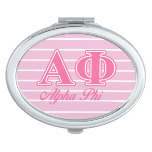 Alpha Phi Pink Letters Makeup Mirror