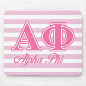 Alpha Phi Pink Letters Mouse Pad
