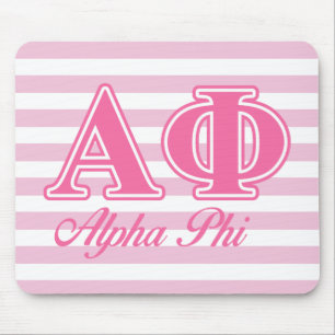 Alpha Phi Pink Letters Mouse Pad