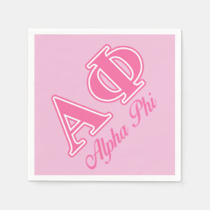 Alpha Phi Pink Letters Napkins