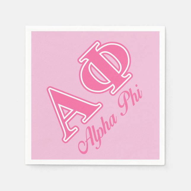 Alpha Phi Pink Letters Napkins (Front)