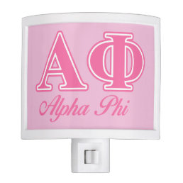 Alpha Phi Pink Letters Night Light