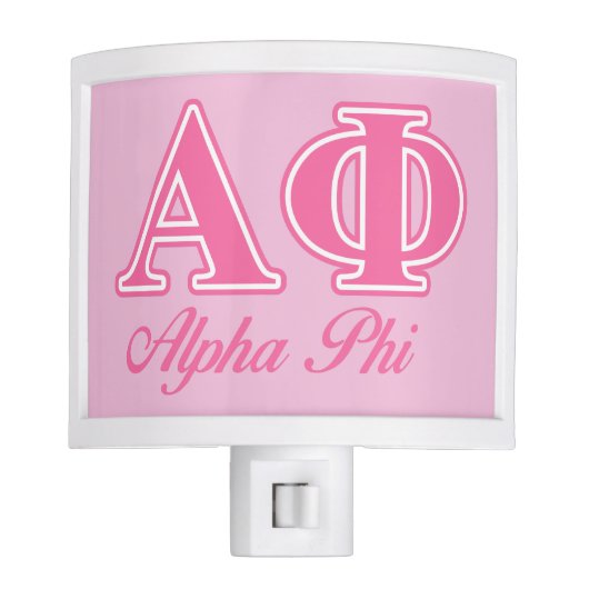 Alpha Phi Pink Letters Night Light (Front)