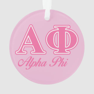 Alpha Phi Pink Letters Ornament