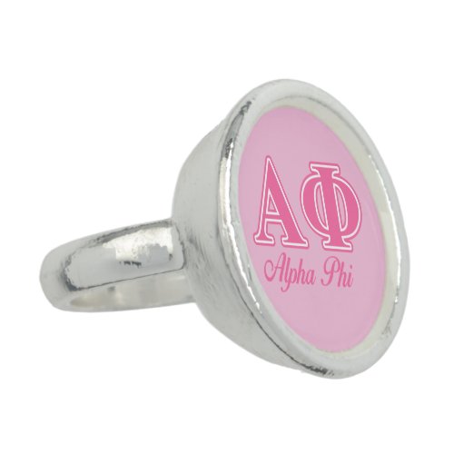 Alpha Phi Pink Letters Ring