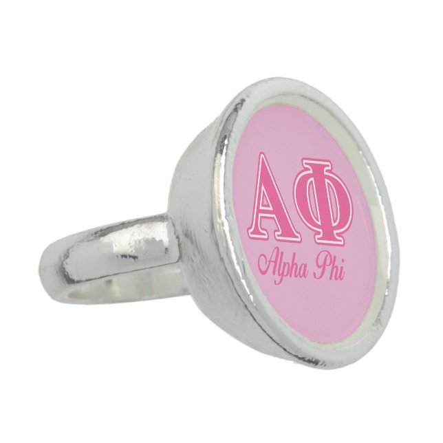 Alpha Phi Pink Letters Ring (Side)