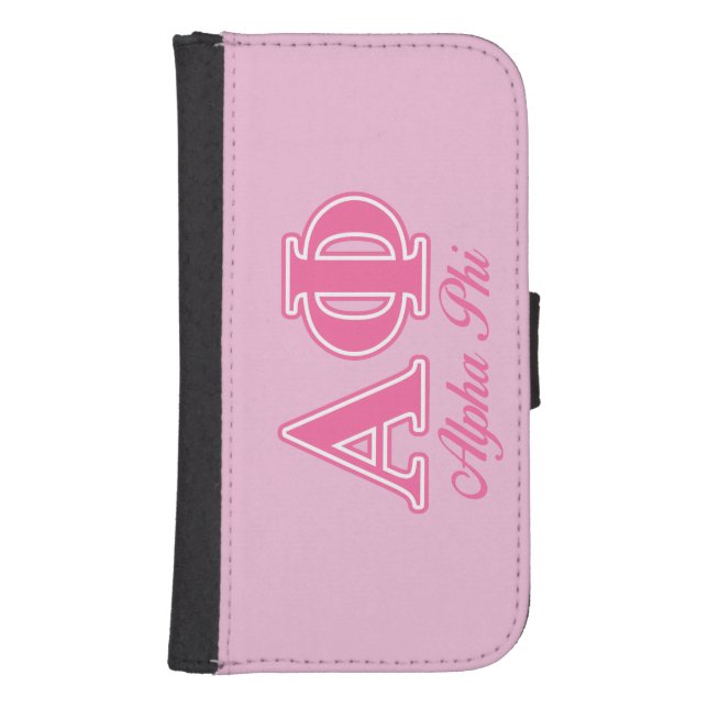 Alpha Phi Pink Letters Samsung Galaxy Wallet Case (Front)