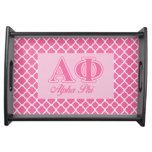 Alpha Phi Pink Letters Serving Tray