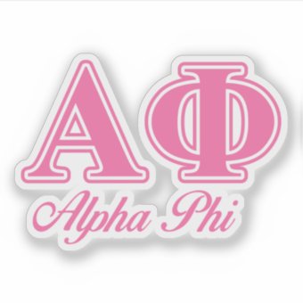 Alpha Phi Pink Letters Sticker | Zazzle