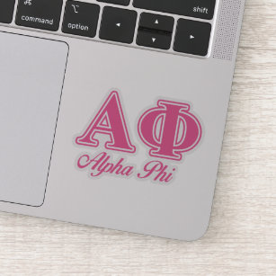 Alpha Phi Pink Letters Sticker