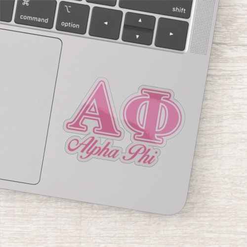 Alpha Phi Pink Letters Sticker