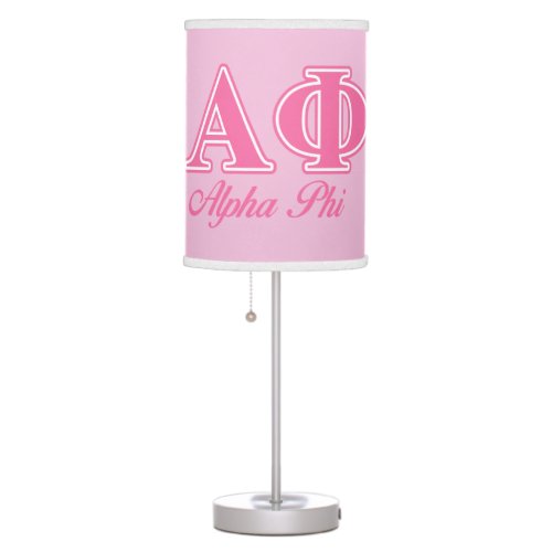 Alpha Phi Pink Letters Table Lamp
