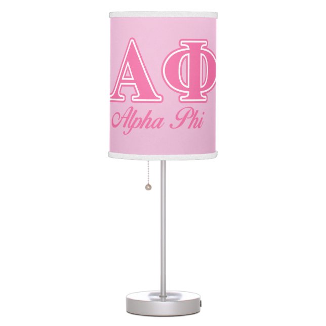 Alpha Phi Pink Letters Table Lamp (Right)