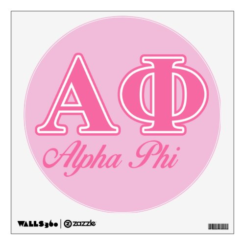 Alpha Phi Pink Letters Wall Sticker