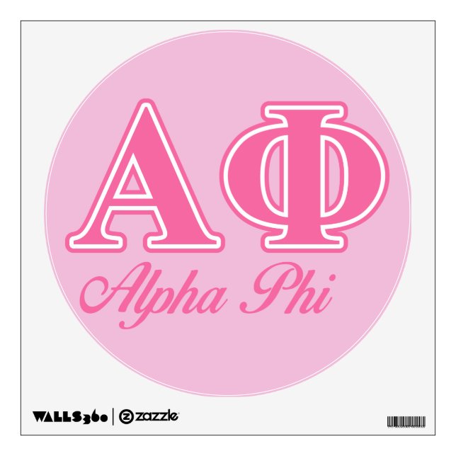 Alpha Phi Pink Letters Wall Sticker (Front)