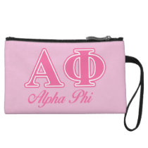 Alpha Phi Pink Letters Wristlet