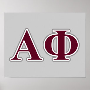 Alpha Phi Silver and Bordeaux Letters 2 Poster