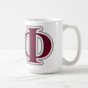 Alpha Phi Silver and Bordeaux Letters Coffee Mug