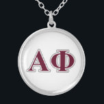 Alpha Phi Silver and Bordeaux Letters Plated Necklace<br><div class="desc">Check out these official Alpha Phi designs! Personalize your own Greek merchandise on Zazzle.com! Click the Customize button to insert your own name, class year, or club to make a unique product. Try adding text using various fonts & view a preview of your design! Zazzle's easy to customize products have...</div>