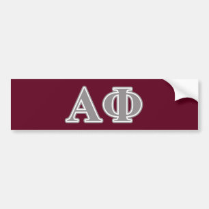 Alpha Phi Silver Letters Bumper Sticker