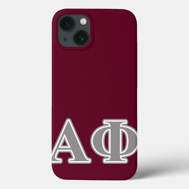 Alpha Phi Silver Letters Case-Mate iPhone Case (Back)