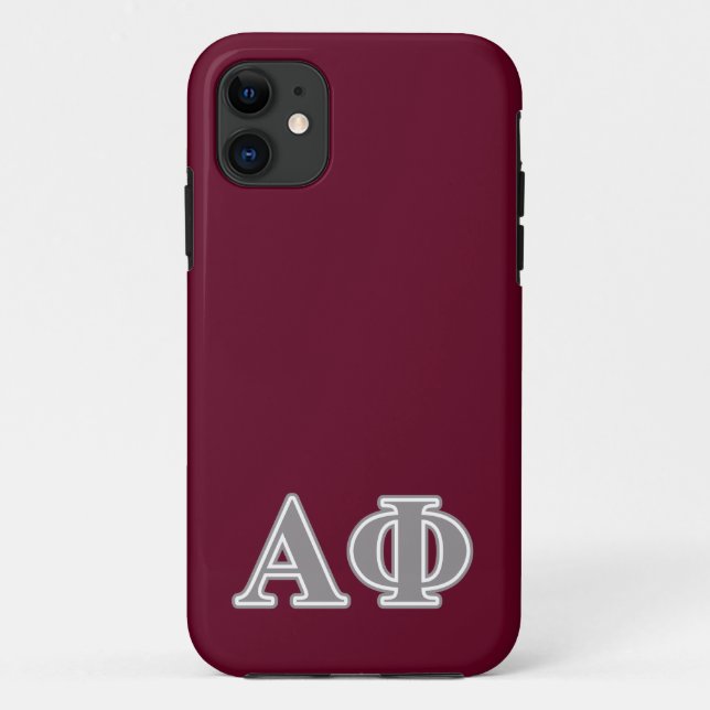 Alpha Phi Silver Letters Case-Mate iPhone Case (Back)