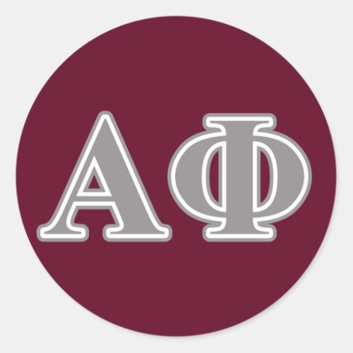 Alpha Phi Silver Letters Classic Round Sticker