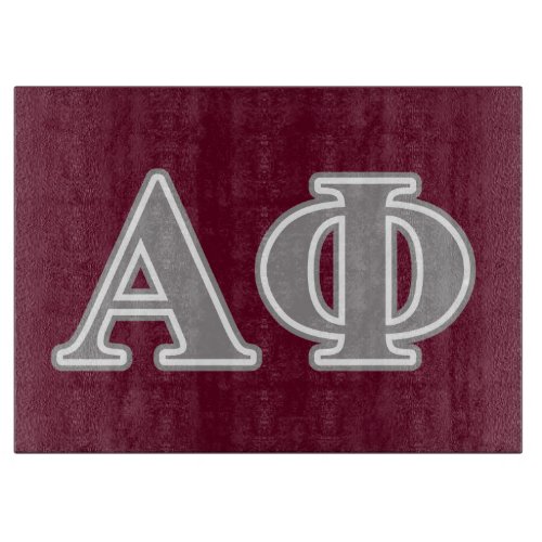 Alpha Phi Silver Letters Cutting Board