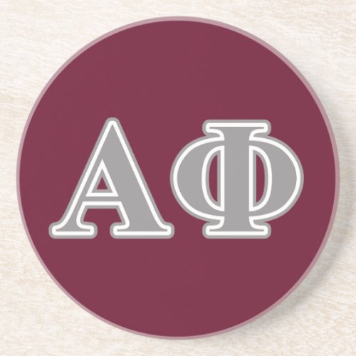 Alpha Phi Silver Letters Drink Coaster