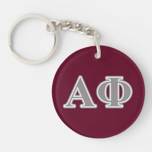 Alpha Phi Silver Letters Keychain
