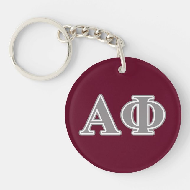 Alpha Phi Silver Letters Keychain (Front)