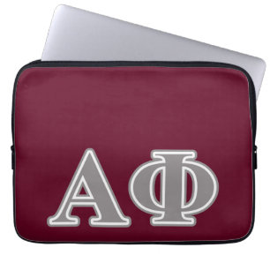 Alpha Phi Silver Letters Laptop Sleeve