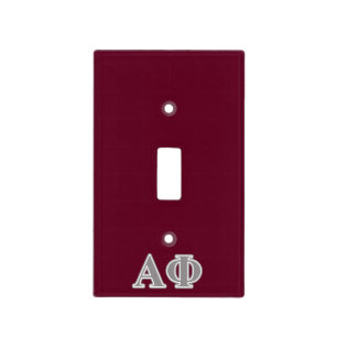 Alpha Phi Silver Letters Light Switch Cover