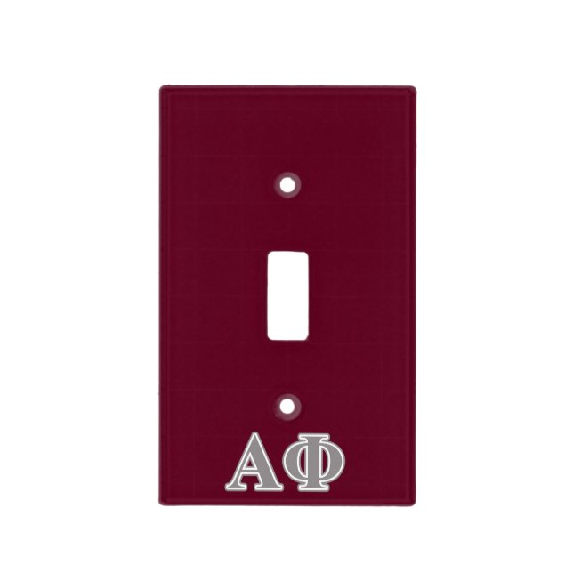 Alpha Phi Silver Letters Light Switch Cover (Front)
