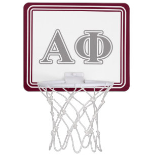 Alpha Phi Silver Letters Mini Basketball Hoop