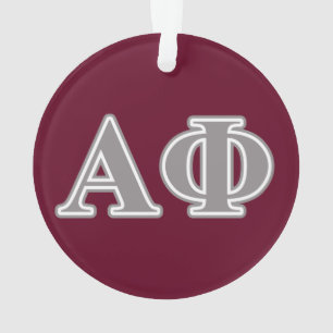 Alpha Phi Silver Letters Ornament