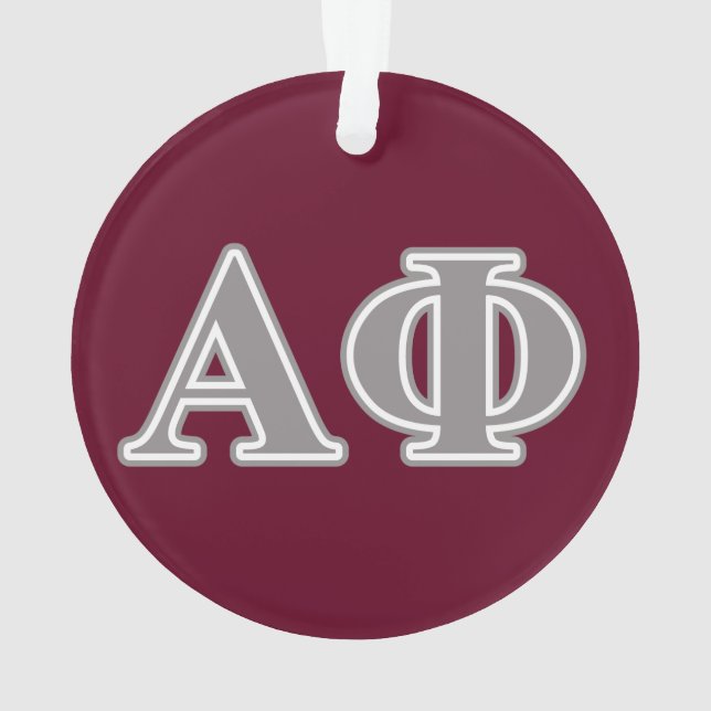 Alpha Phi Silver Letters Ornament (Back)