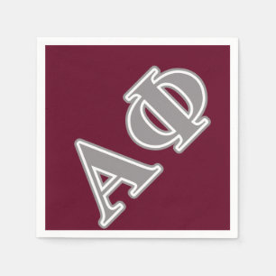 Alpha Phi Silver Letters Paper Napkins