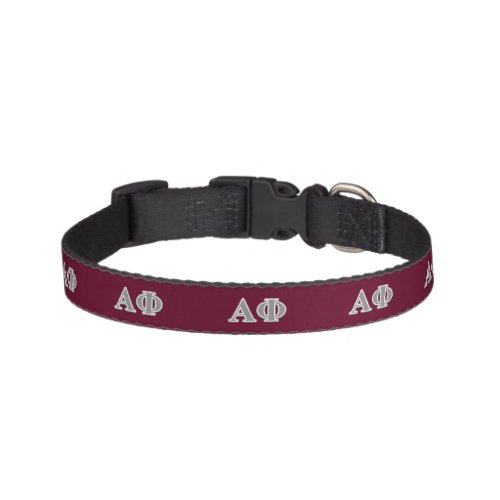 Alpha Phi Silver Letters Pet Collar