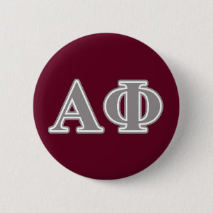 Alpha Phi Silver Letters Pinback Button
